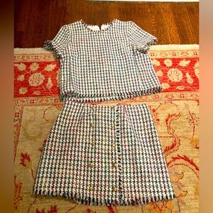 Wayf Multi-colour Houndstooth Matching Skirt and Top Set